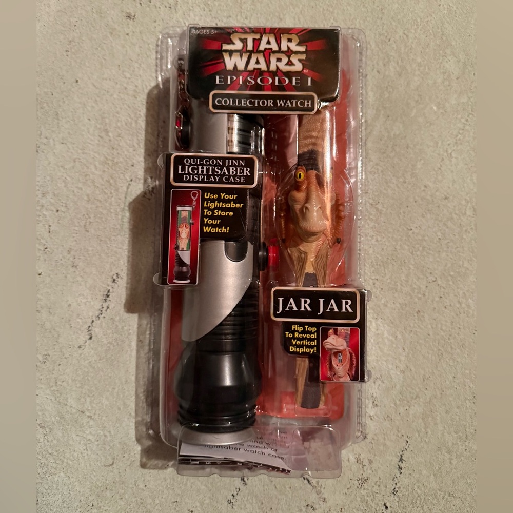 Star Wars Episode I Jar Jar Binks Watch with Lightsaber Case